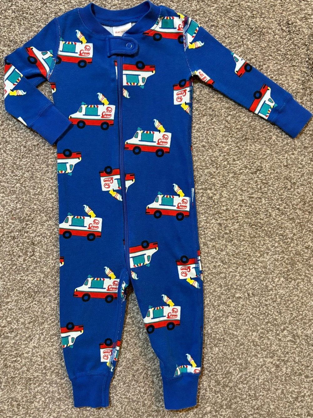 Hanna Andersson HTF Royal Blue Ice Cream Truck Zip One-Piece